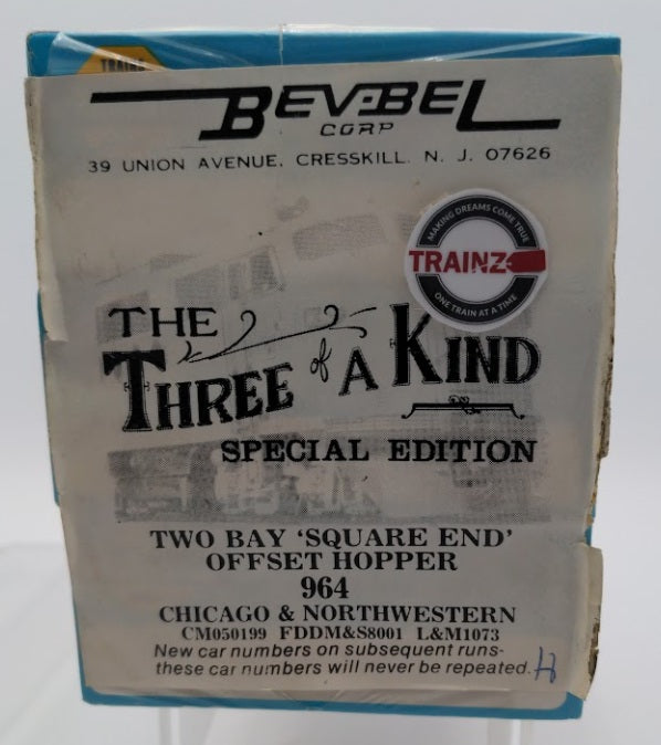 Athearn 964 HO By Bevbel Corp Chicago Northwestern 2-Bay Offset Hopper(Set of 3)