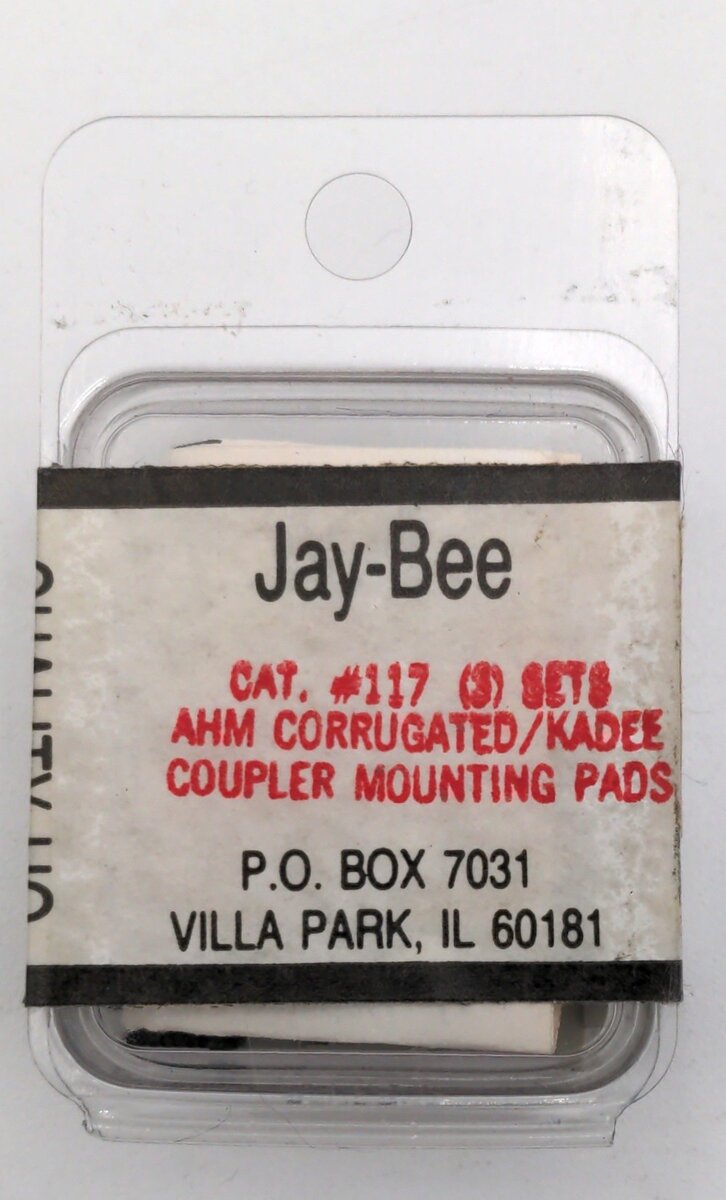 Jay Bee 117 HO Corrugated Kadee Coupler Mounting Pads