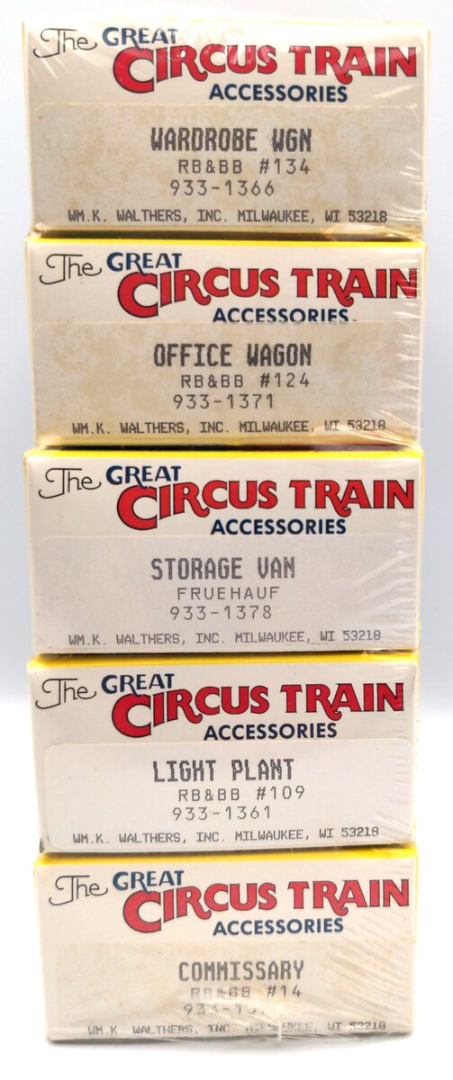 Walthers 933-5 HO The Great Circus Train Back Lot Set (Set of 5)