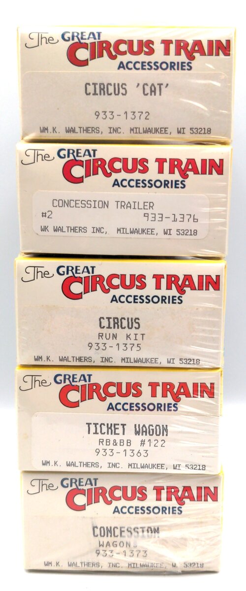 Walthers 933-8 HO The Great Circus Train Circus Unloading Scene Lot (Set of 5)