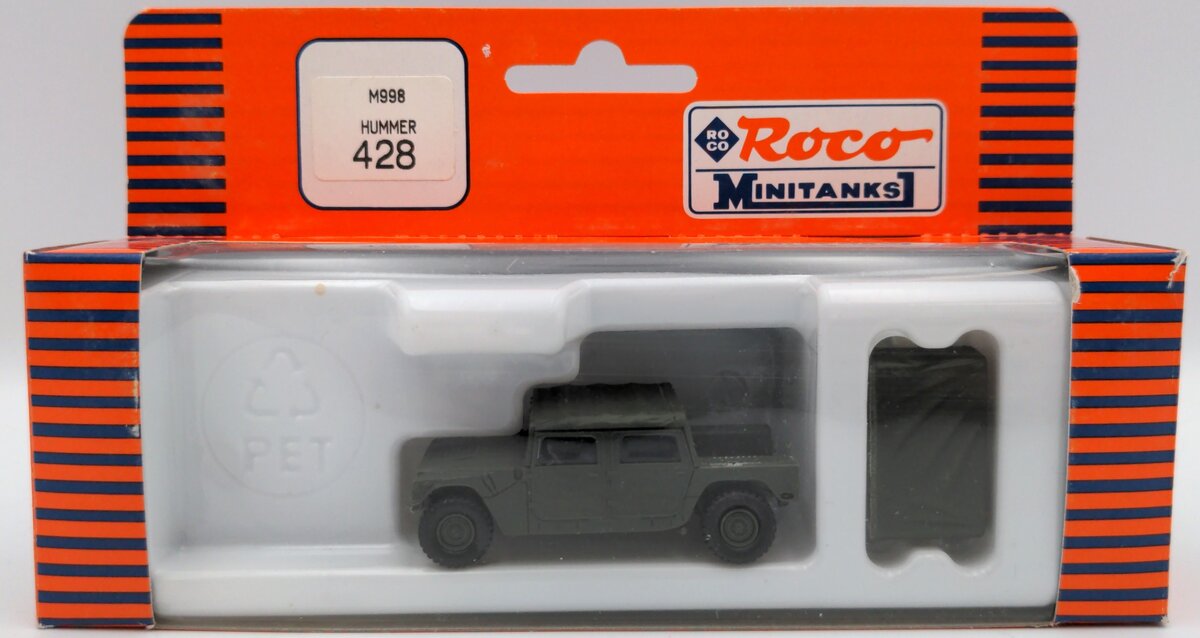 Roco 428 HO Scale MiniTanks M998 Hummer Military Plastic Vehicle Kit
