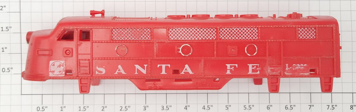 American Flyer L-3003-1 HO Scale Red Santa Fe F3 Diesel Loco Body Shell
