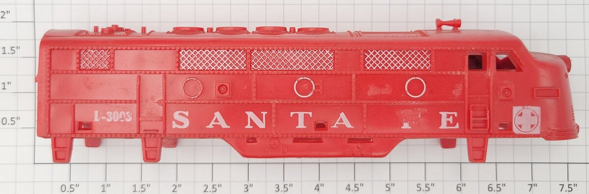 American Flyer L-3003-1 HO Scale Red Santa Fe F3 Diesel Loco Body Shell