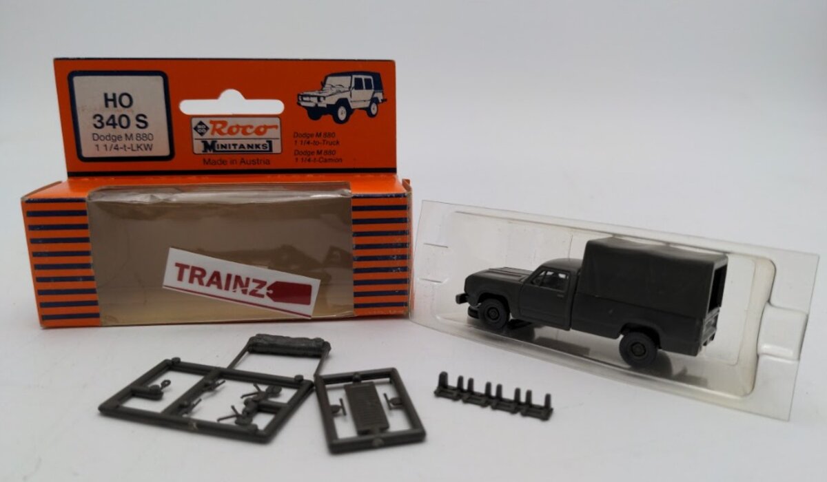 Roco 340S HO Scale Dodge M880 Truck 1-1/4-t-LKW Military Plastic Vehicle Kit