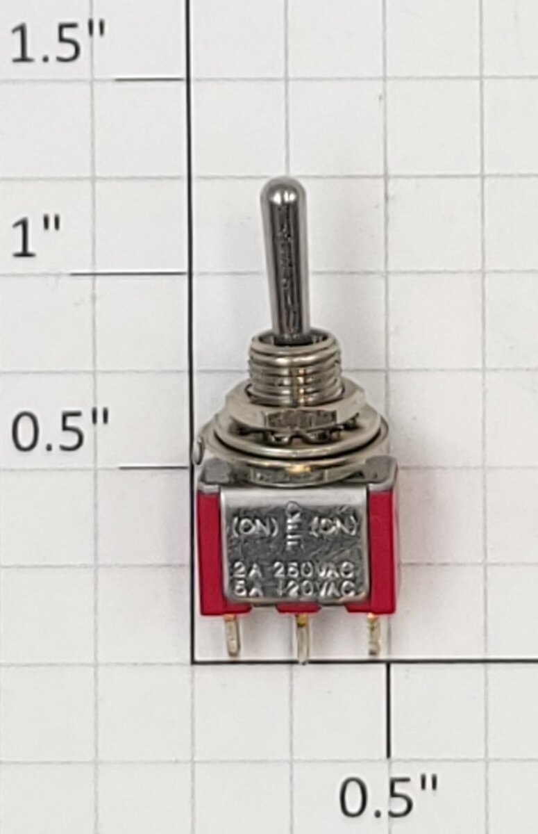 Miniatronics 36-220-01 SPDT 5A @ 28VDC On/Off/On Miniature Toggle Switch