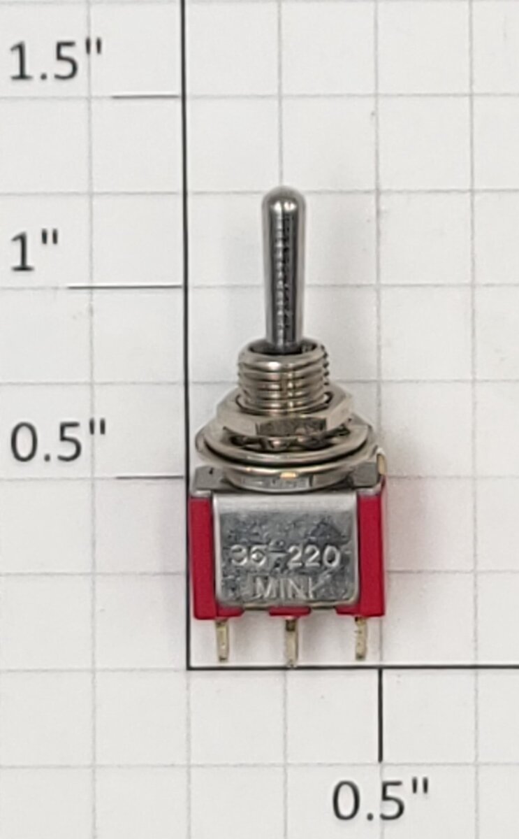 Miniatronics 36-220-01 SPDT 5A @ 28VDC On/Off/On Miniature Toggle Switch
