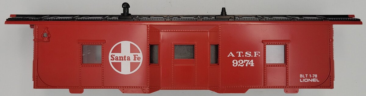 Lionel 9274-1 ATSF Red Plastic O Gauge Santa Fe Bay Window Caboose Shell