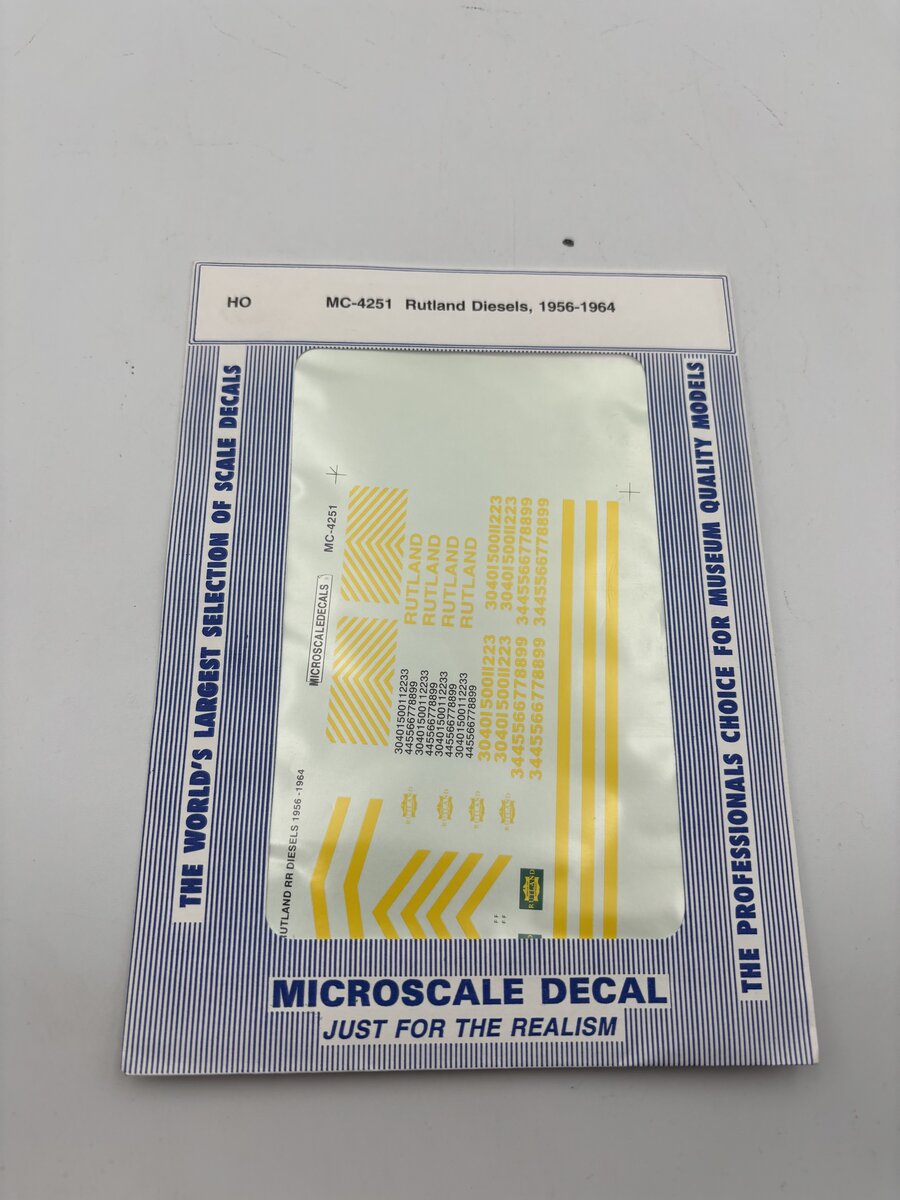 Microscale mc-4251 HO Rutland Diesels Locomotive Decals 1956-1964