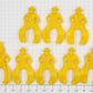 Acme 0108-04 Vintage Yellow Plastic Horse Riding Cowboys and Indian (Bag of 8)