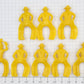 Acme 0108-04 Vintage Yellow Plastic Horse Riding Cowboys and Indian (Bag of 8)