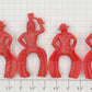 Acme 0108-05 Vintage Red Plastic Horse Riding Cowboys and Indians (Bag of 8)