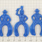 Acme 0108-05 Vintage Blue Plastic Horse Riding Cowboys and Indians (Bag of 5)