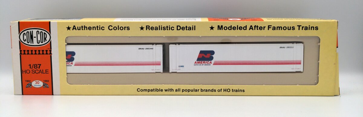 Con-Cor 0004-008353 HO 45’ Rivet Side Sea Container BN America (Set of 2)