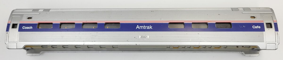 MTH 30-4230C Amtrak #20001 Coach/Cafe Ribbed Shell with Interior