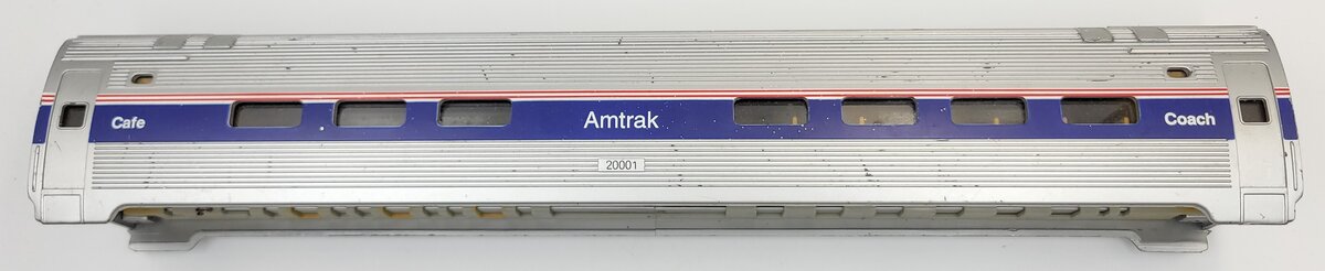 MTH 30-4230C Amtrak #20001 Coach/Cafe Ribbed Shell with Interior
