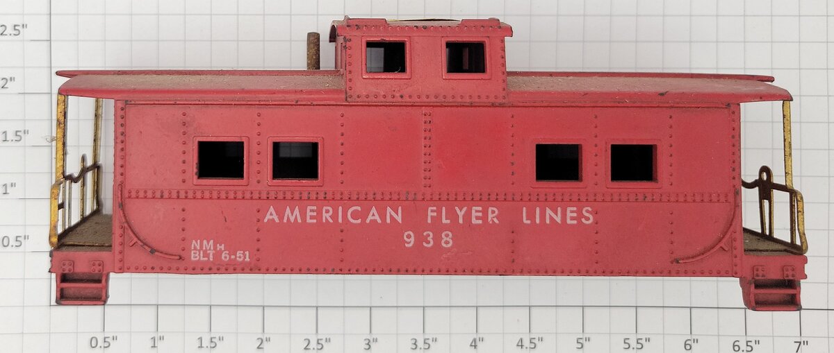 American Flyer PA9985 "American Flyer Lines" Cupola Caboose Shell and Frame #938