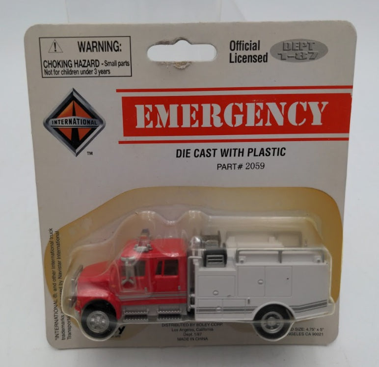 Boley 2059-17 Dept 1-87 Emergency Crew-Cab Brush Fire White and Red