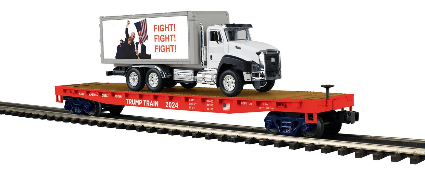 MTH 20-95830 O Donald J. Trump Premier Flat Car w/Box Truck w/Sounds & Lights