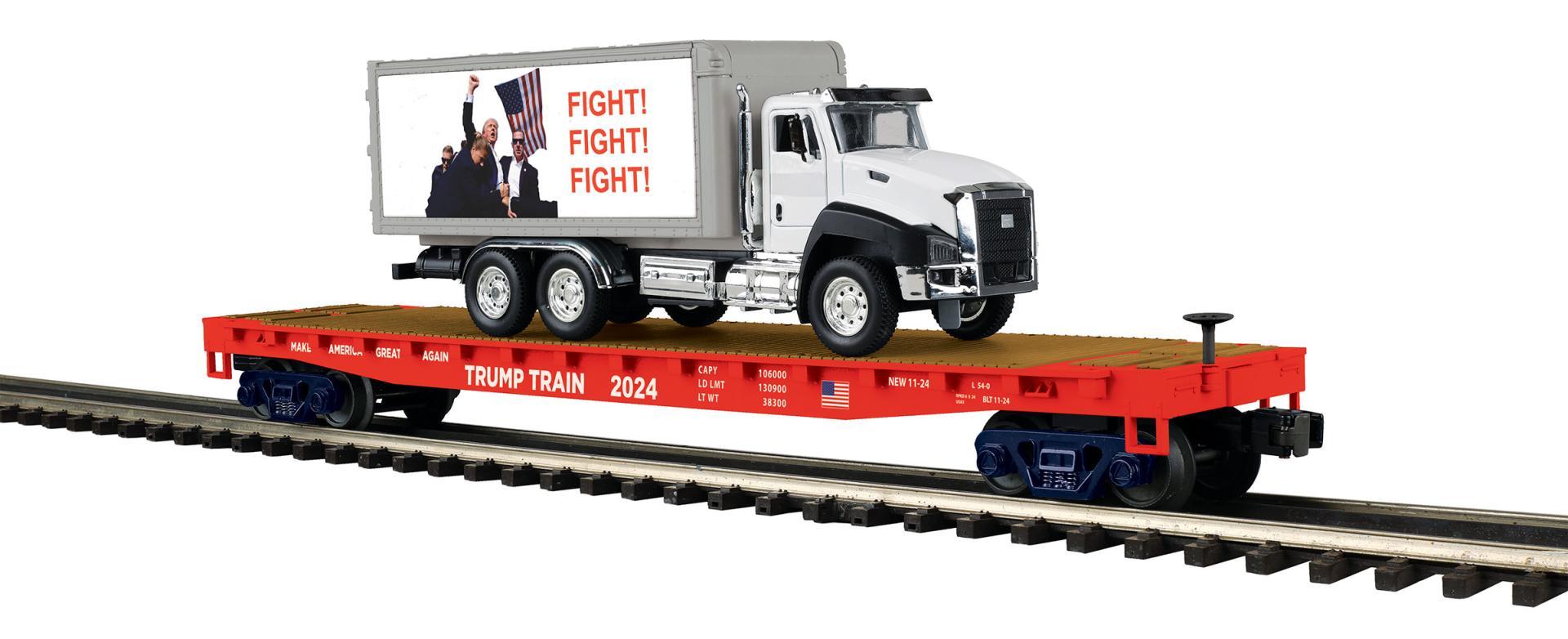 MTH 20-95830 O Donald J. Trump Premier Flat Car w/Box Truck w/Sounds & Lights