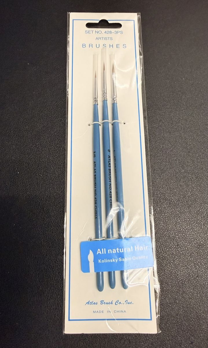 Atlas Brush 428-3PS Kolinsky Sable 3 Brush Set