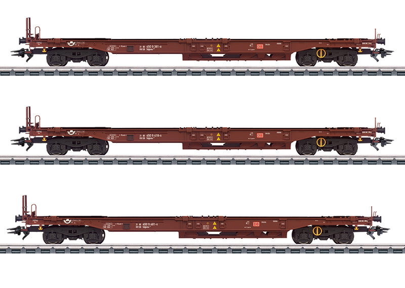 Marklin 47464 HO German RR Type Sdgkms 707 Deep-Well Flat Cars (Set of 3)
