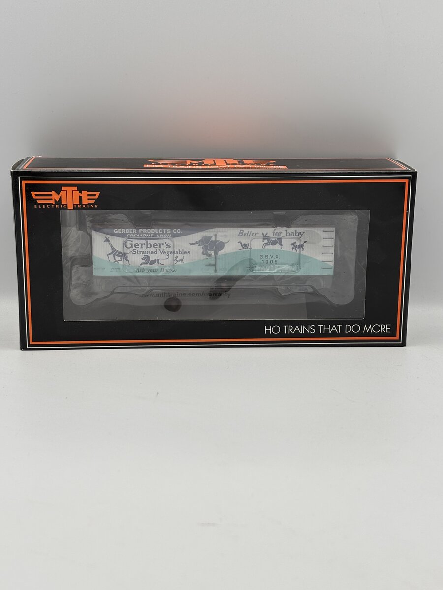 MTH 80-90025D HO Scale Gerber Products R40-2 Woodside Reefer Car  G.S.V.X #1005