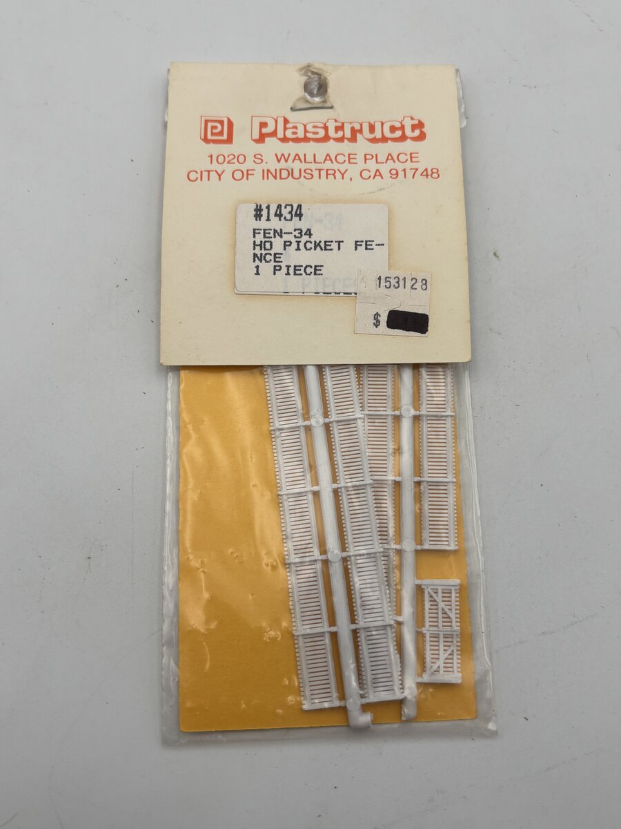 Plastruct 1434 HO Picket Fence FN-34 1 Piece