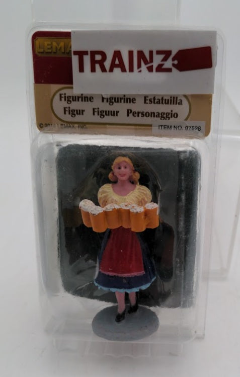 Lemax 97528 German Woman Carrying a Beers Poly-Resin Figure