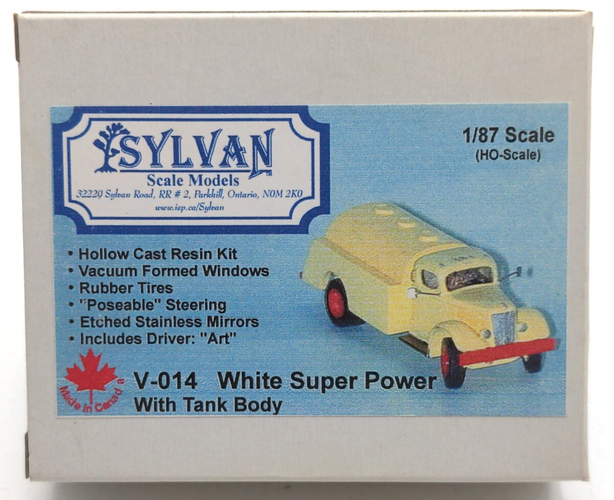 Sylvan Scale Models V014 HO Unpainted White Super Power Gasoline Tank Truck