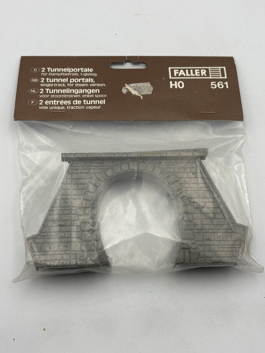 Faller 561 HO 2 Tunnel Portals, Single Track For Steam Version (Bag of 2)