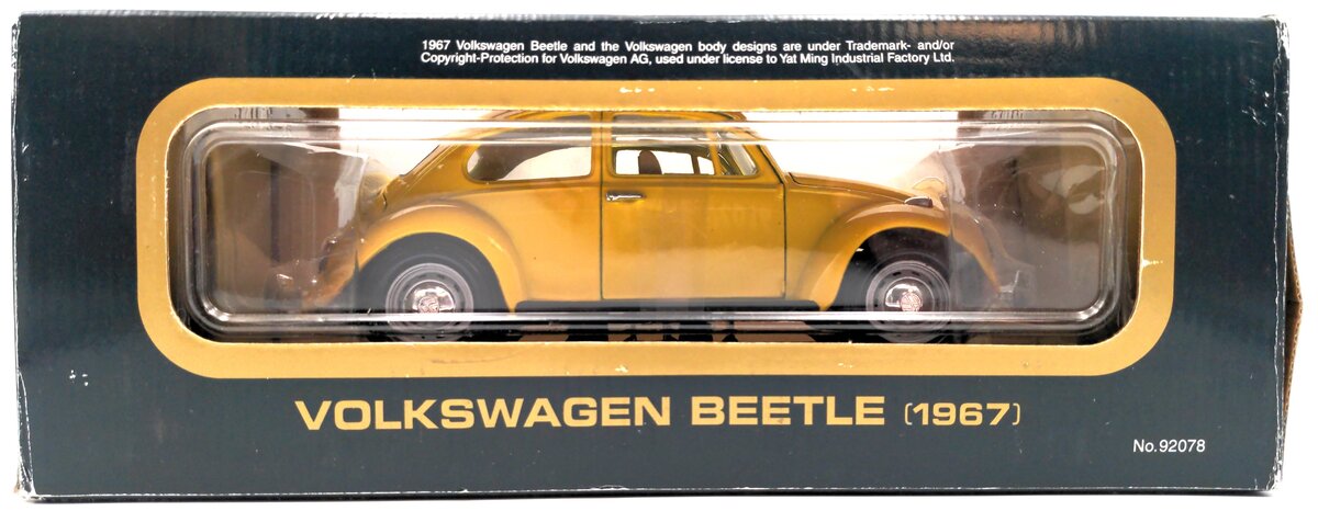 YatMing Road Tough 92078 1:18 Diecast 1967 Volkswagen Beetle (Yellow)
