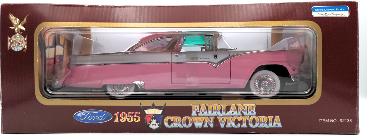 YatMing 92138 1:18 Die-Cast 1955 Fairlane Crown Victoria (Pink and White)