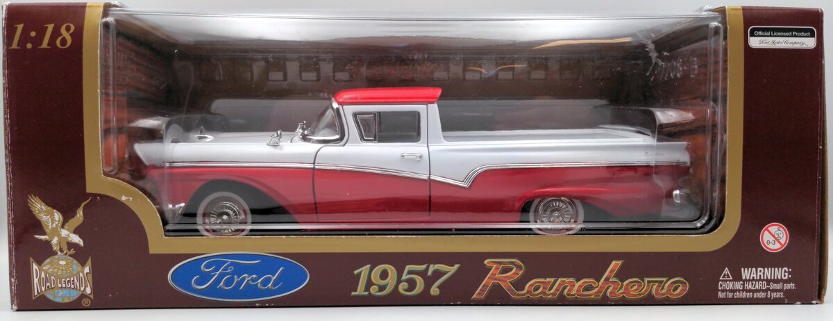 YatMing Road Legends 92208 1:18 1957 Ford Ranchero (Red and White)