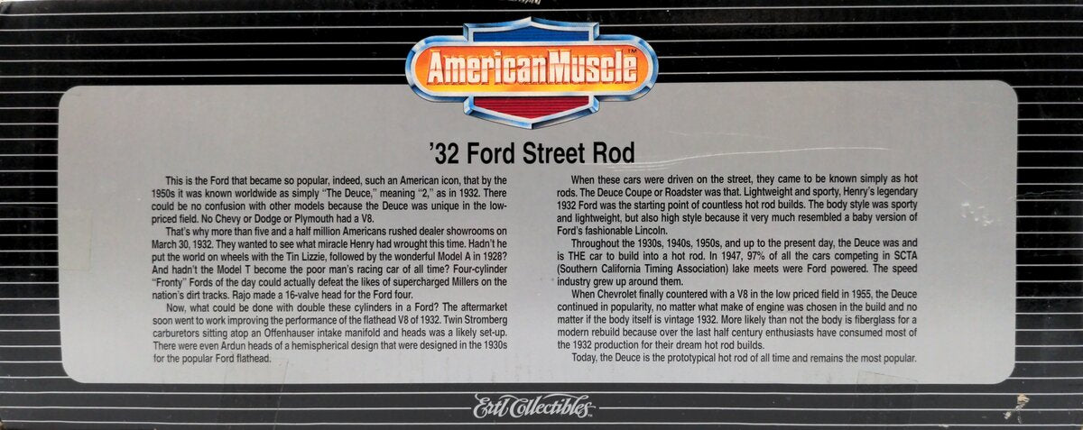 American Muscle 7239 1:18 1932 Ford Street Rod Diecast Model (Black)