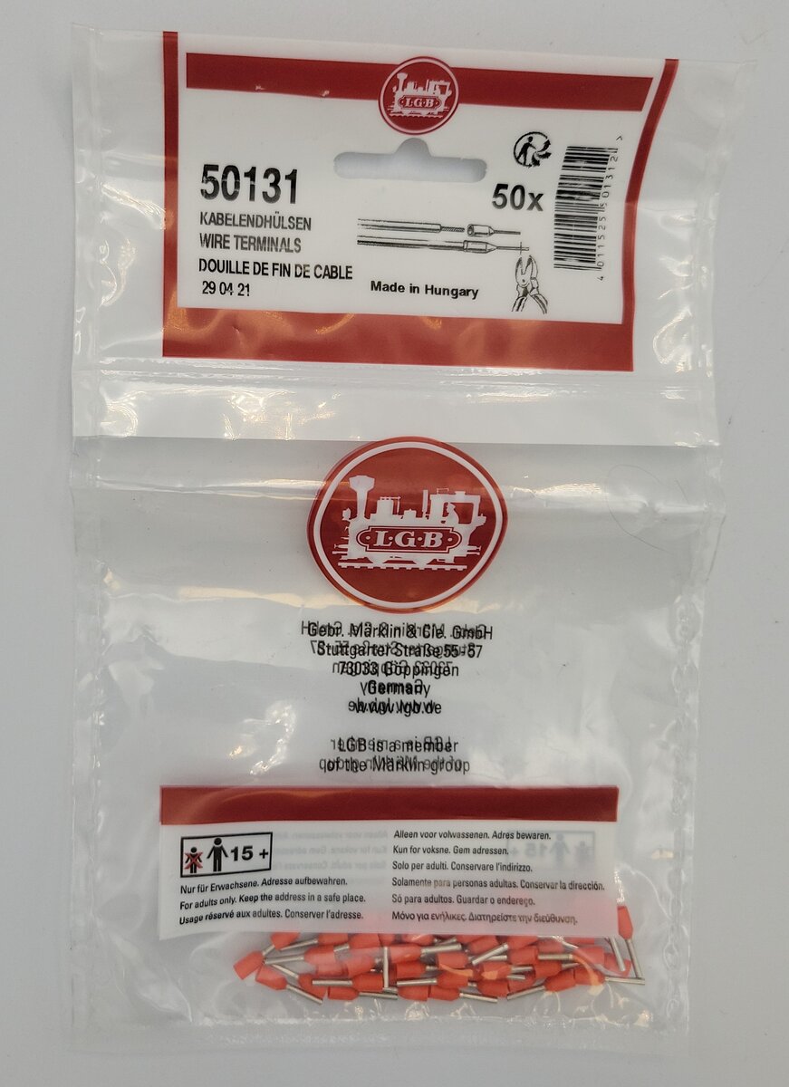 LGB 50131 Orange Wire Terminals (Bag of 50)