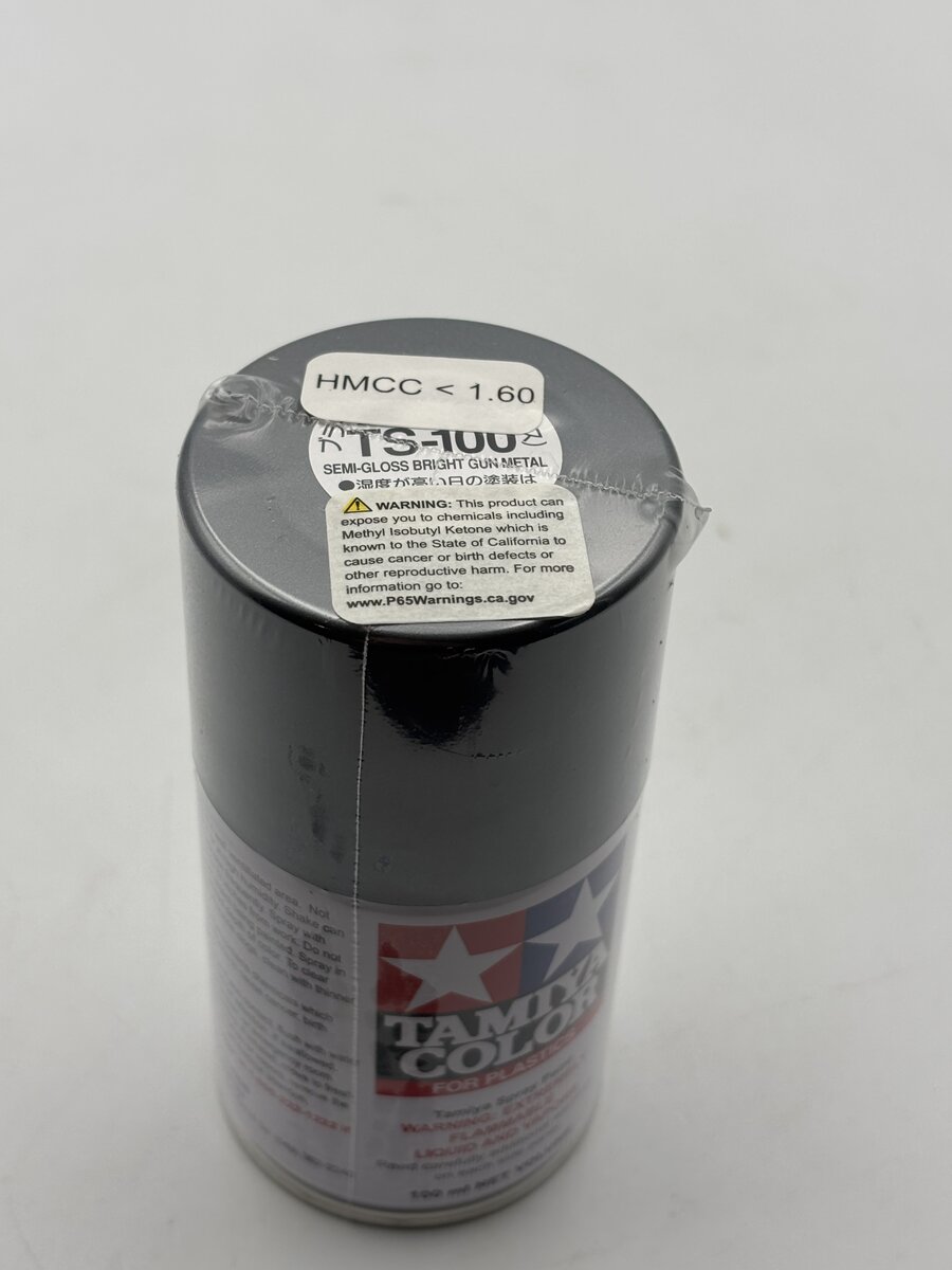 Tamiya 85100 Semi-Gloss Bright Gun Metal Spray Paint 100ml