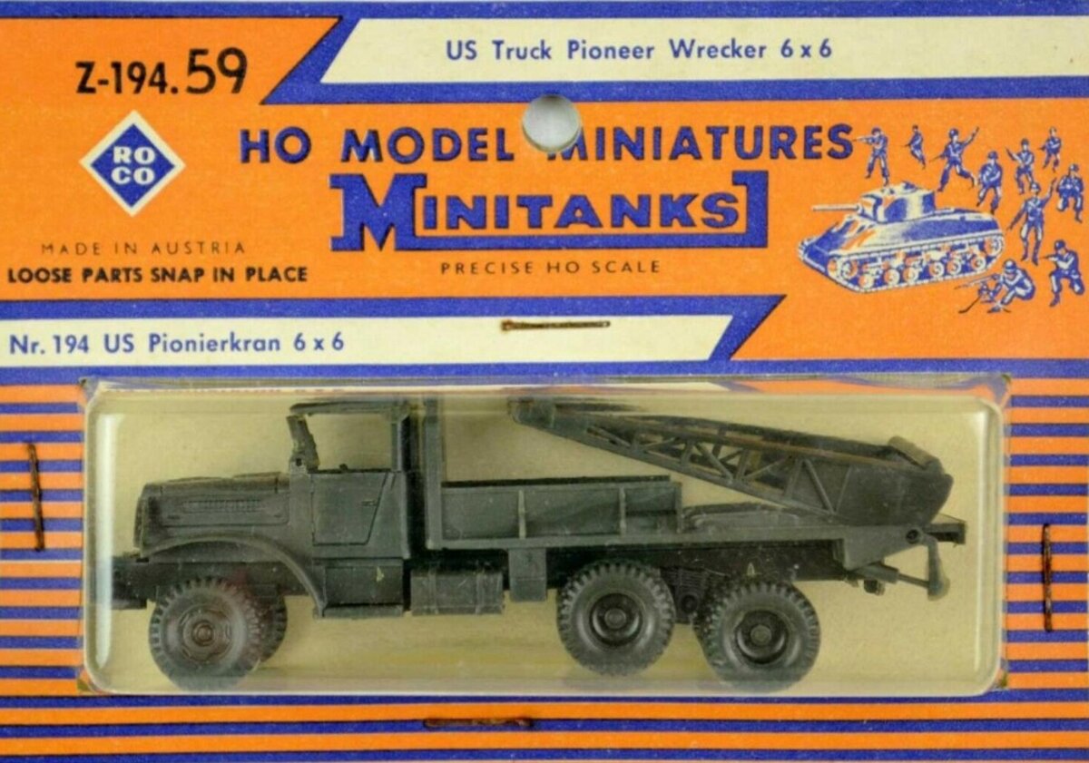 Roco Z-194.59 HO Scale MiniTanks U.S. Truck Pioneer Wrecker 6 x 6