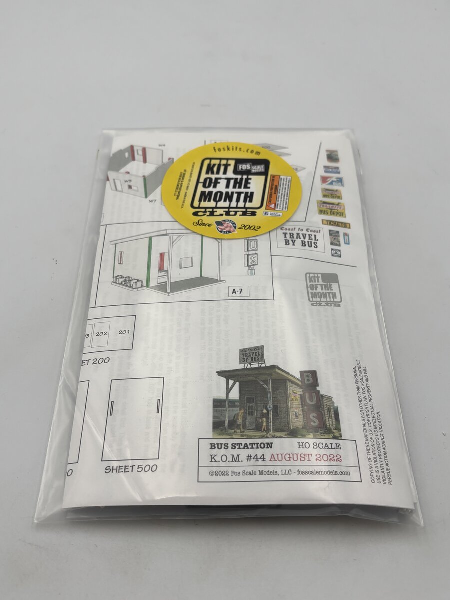 FOS Scale Limited 44 HO Scale Bus Station Kit