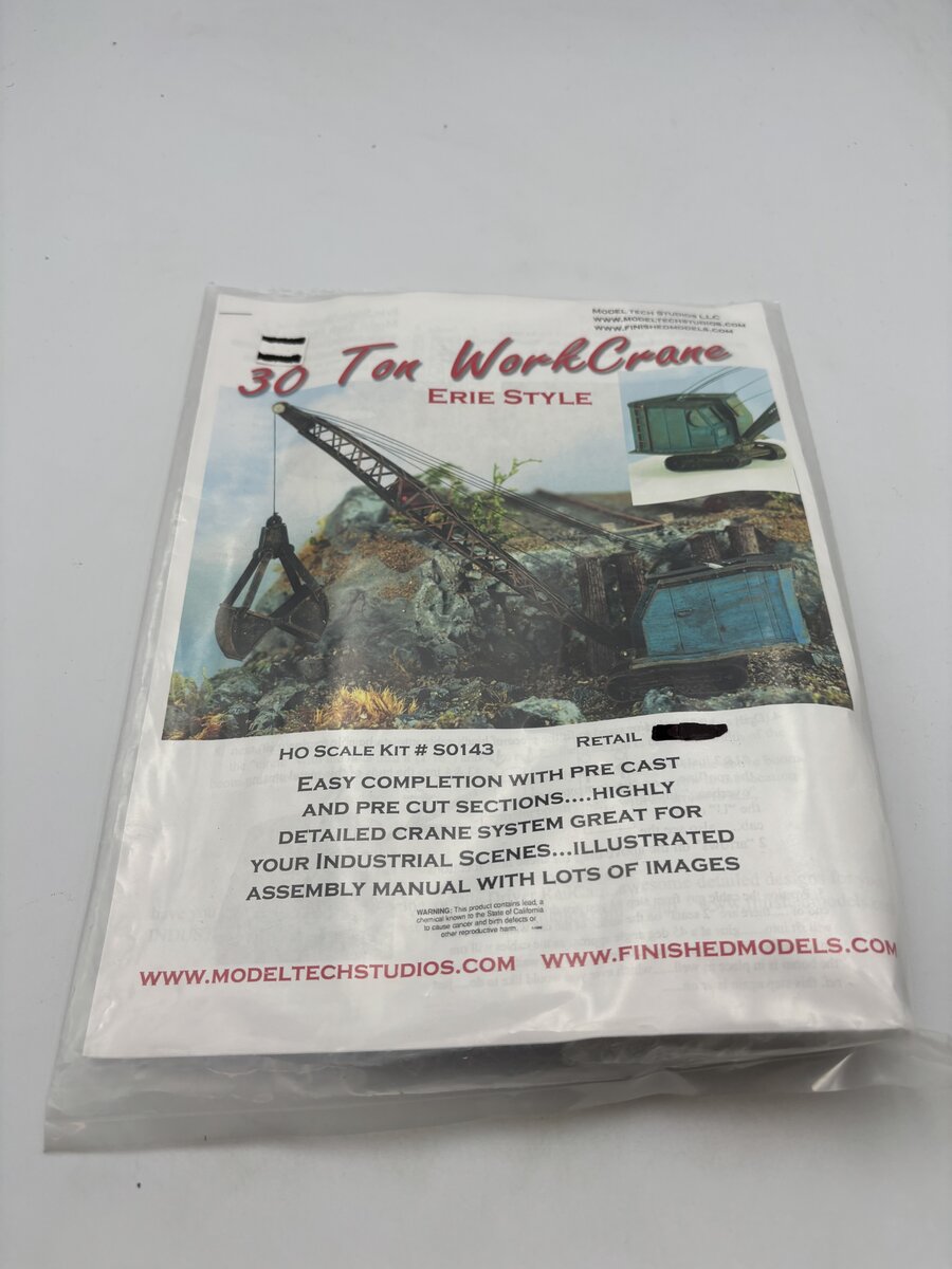 Model Tech Studios S0143 HO 30 Ton Work crane Erie Style Kit