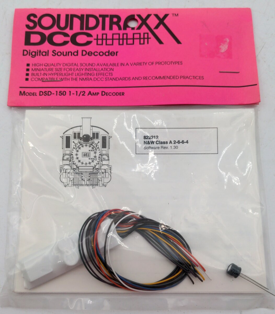 SoundTraxx DSD-150 1-1/2 Amp Digital Sound Decoder N&W Class A 2-6-6-4