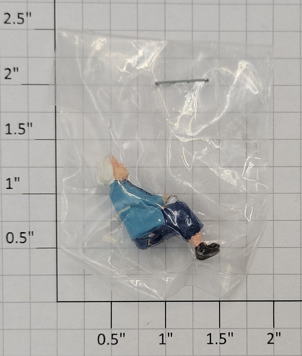 Acme 0823-21 O Gauge Elderly Female Sitting Passenger in Blue Outfit