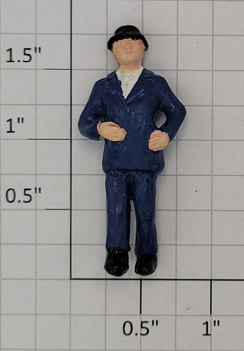 Acme 0831-21 O Gauge Male in Blue Suit and Black Shoes with Hat