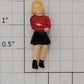Acme 0835-21 O Gauge Female in Red Top and Black Skirt and Shoes