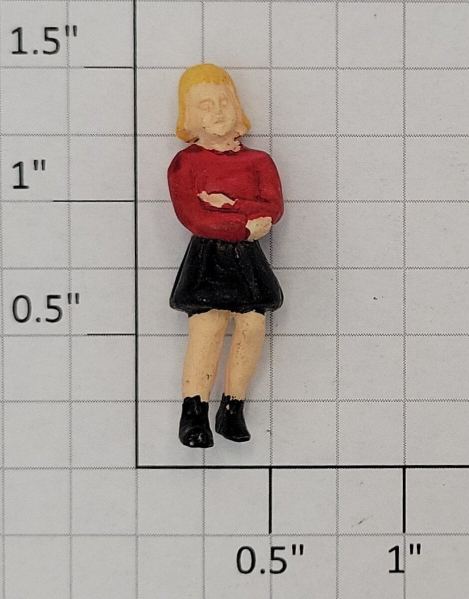 Acme 0835-21 O Gauge Female in Red Top and Black Skirt and Shoes