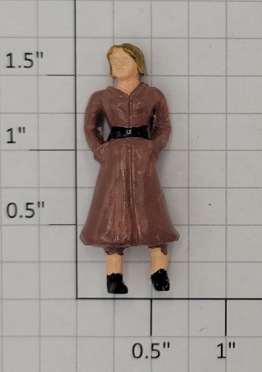 Acme 0841-21 O Gauge Female in Brown Dress with Black Belt and Shoes