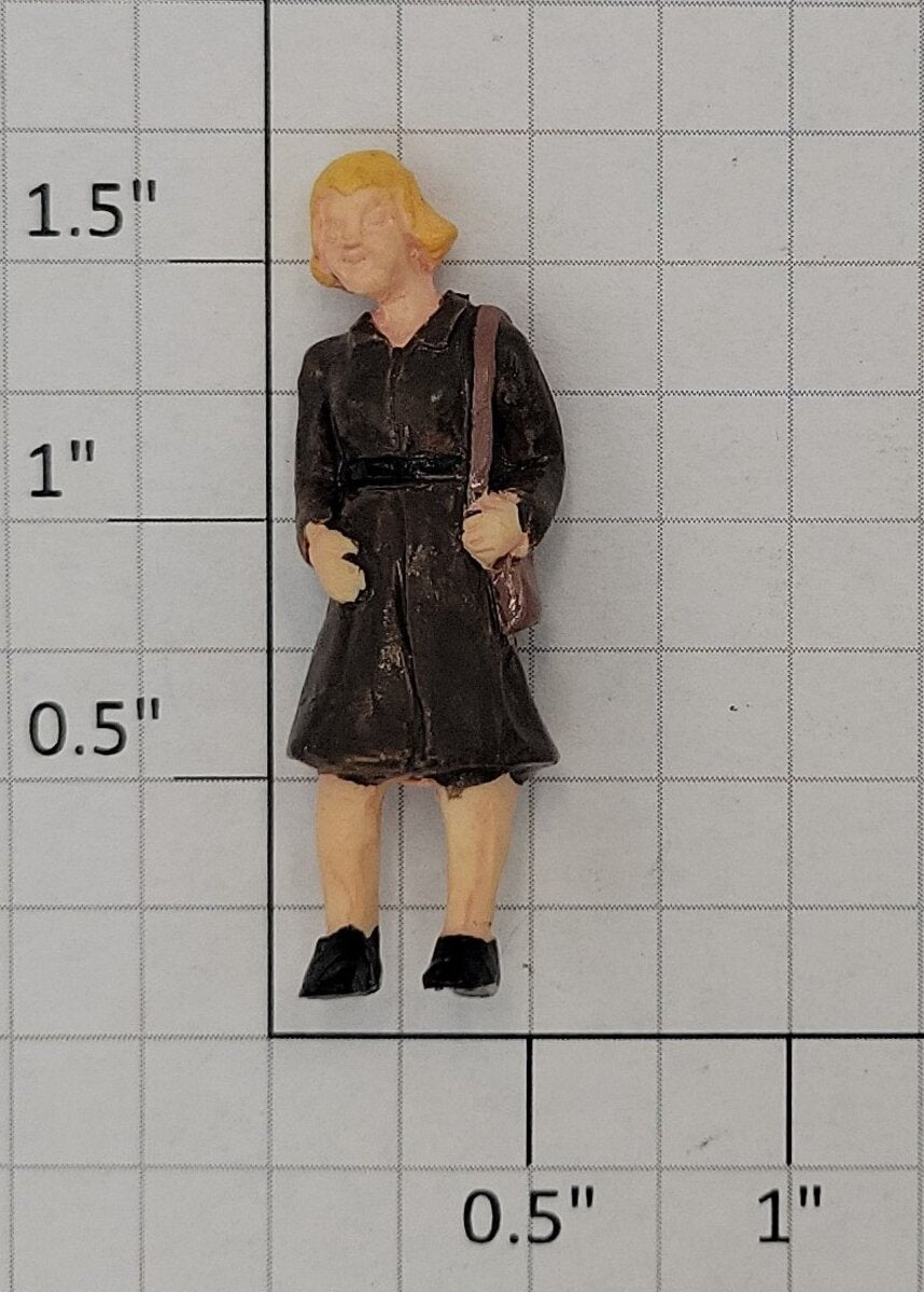 Acme 0844-21 O Gauge Female in Dark Brown Dress and Black Shoes