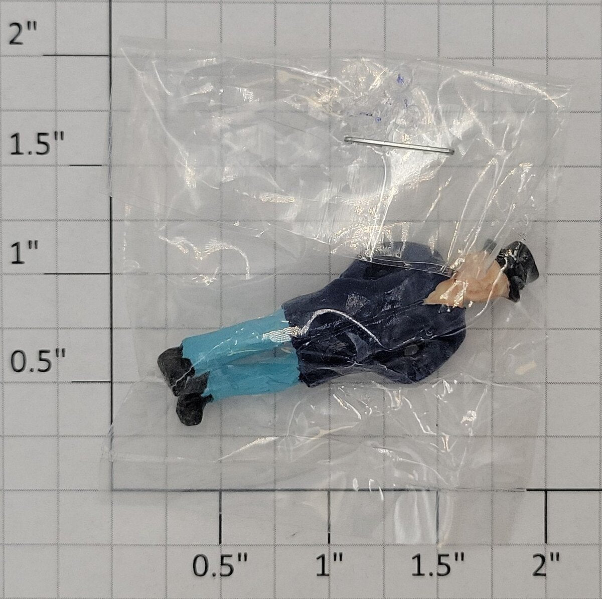 Acme 0851-21 O Gauge Standing Male Figure In Dark Blue Coat and Light Blue Pants