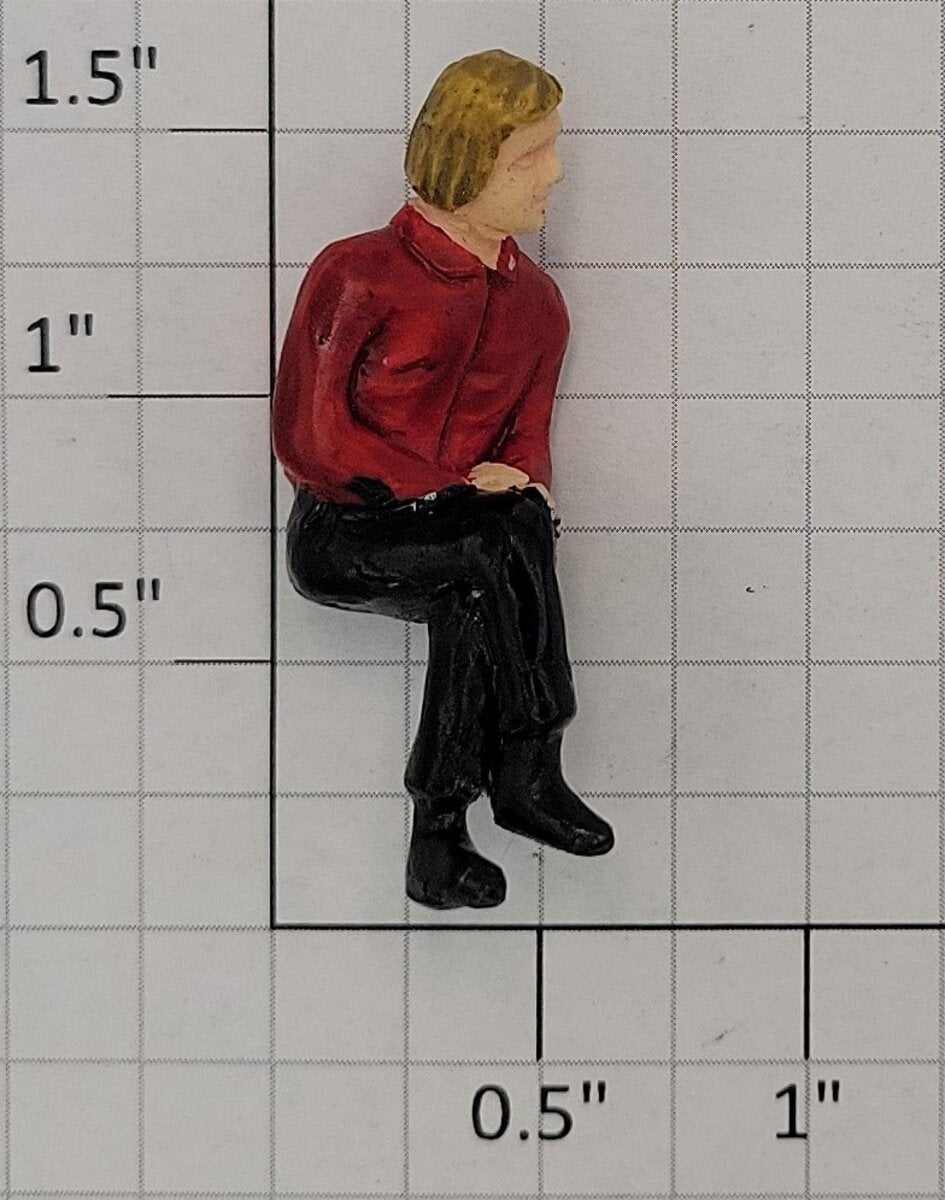 Acme 0914-21 O Gauge Male Sitting Figure with Red Shirt and Black Pants & Shoes