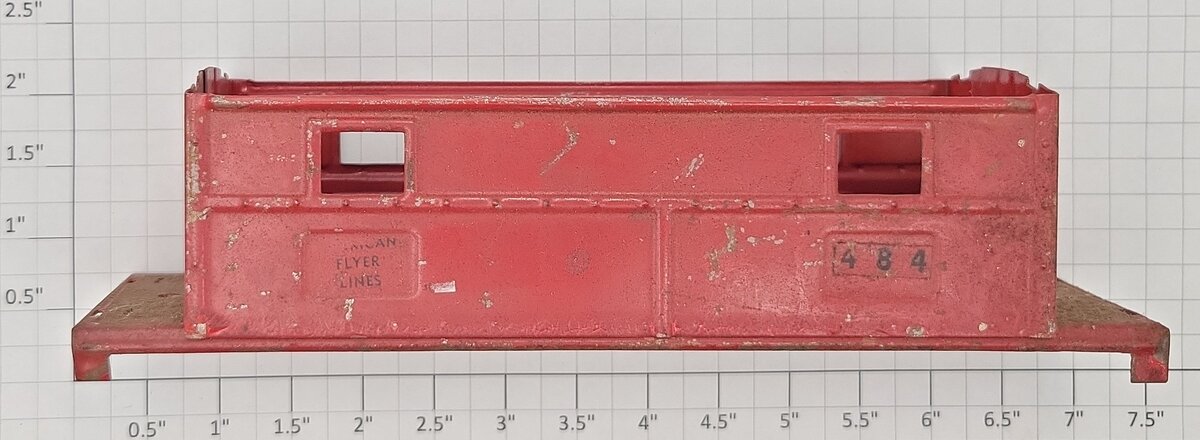 American Flyer 484-2 American Flyer Lines Red Tinplate Caboose Shell with Frame
