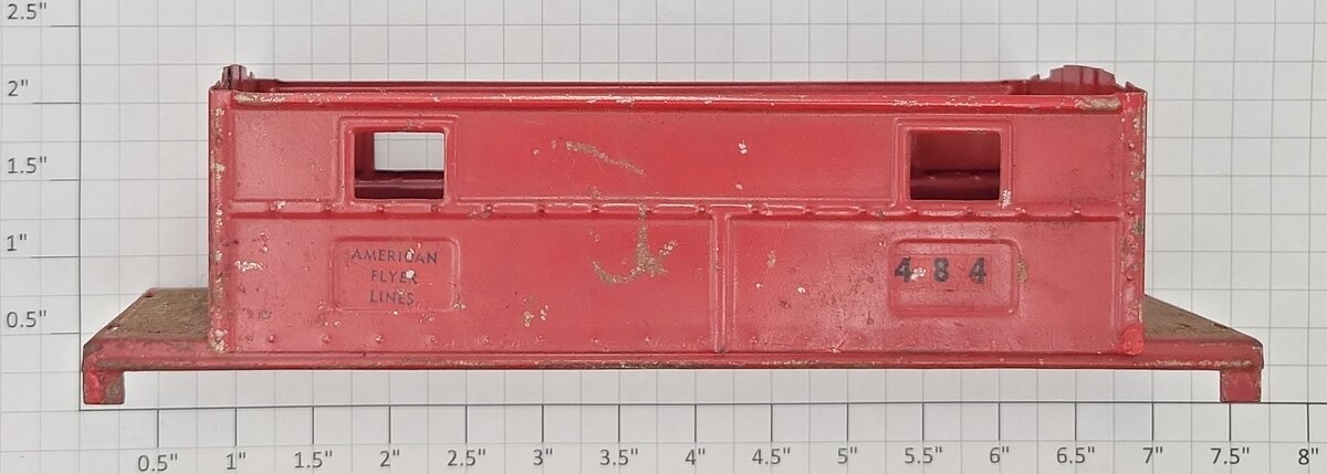 American Flyer 484-2 American Flyer Lines Red Tinplate Caboose Shell with Frame